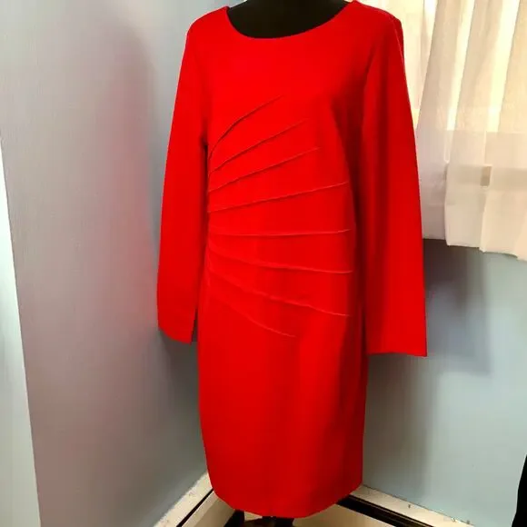 Tribal Red Long Sleeve Dress Size 10 - Picture 5 of 6